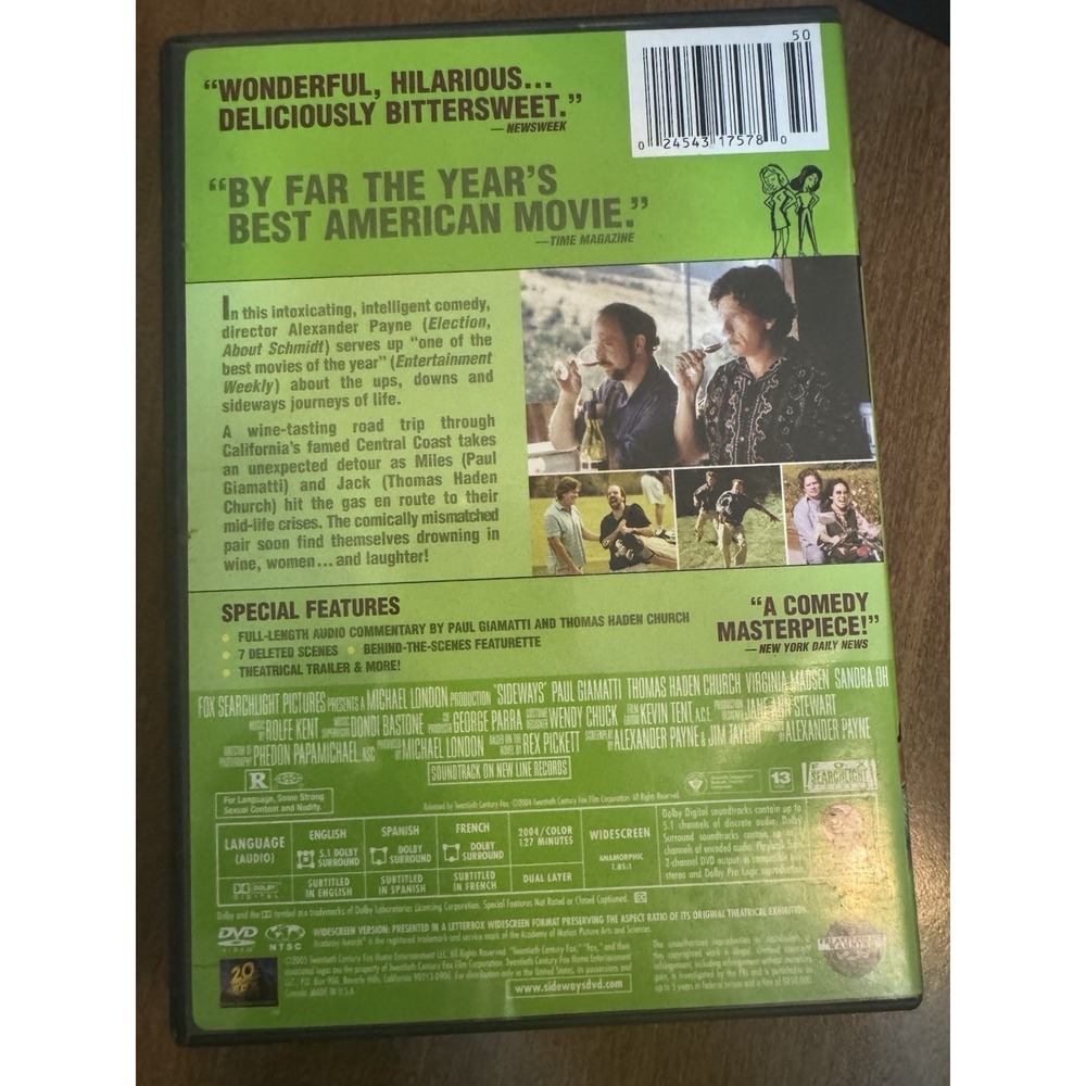 Sideways DVD Widescreen - Picture 2 of 5